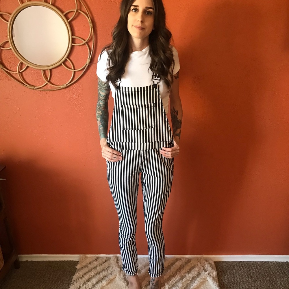 Forever 21 Striped Overalls